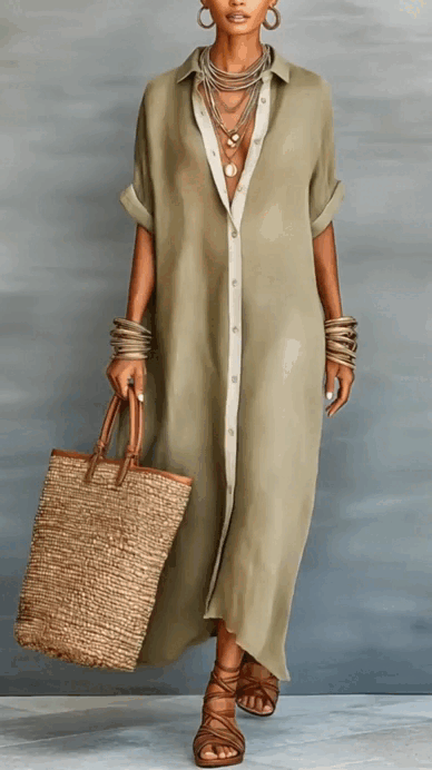 light blue shirt maxi dress in motion showcasing flowing silhouette button front and effortless elegance ideal for travel city breaks office wear and sophisticated everyday fashion
