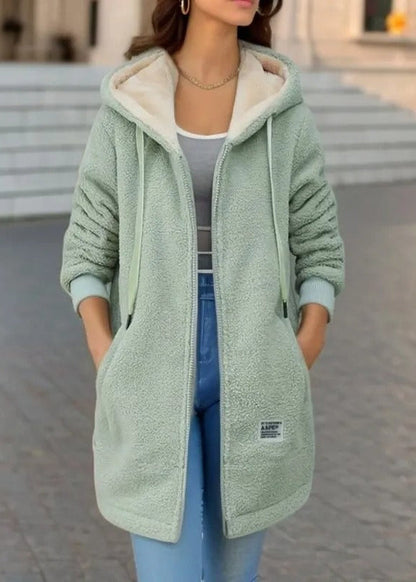 LAILA | Abrigo largo teddy con capucha y forro polar