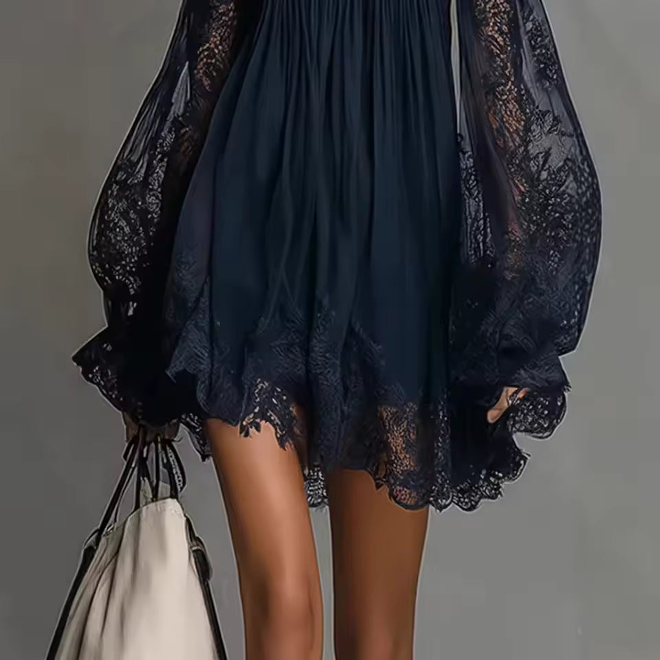 elegant off shoulder lace mini dress for women skirt detail with lace fabric sophisticated feminine fashion perfect for events and occasions
