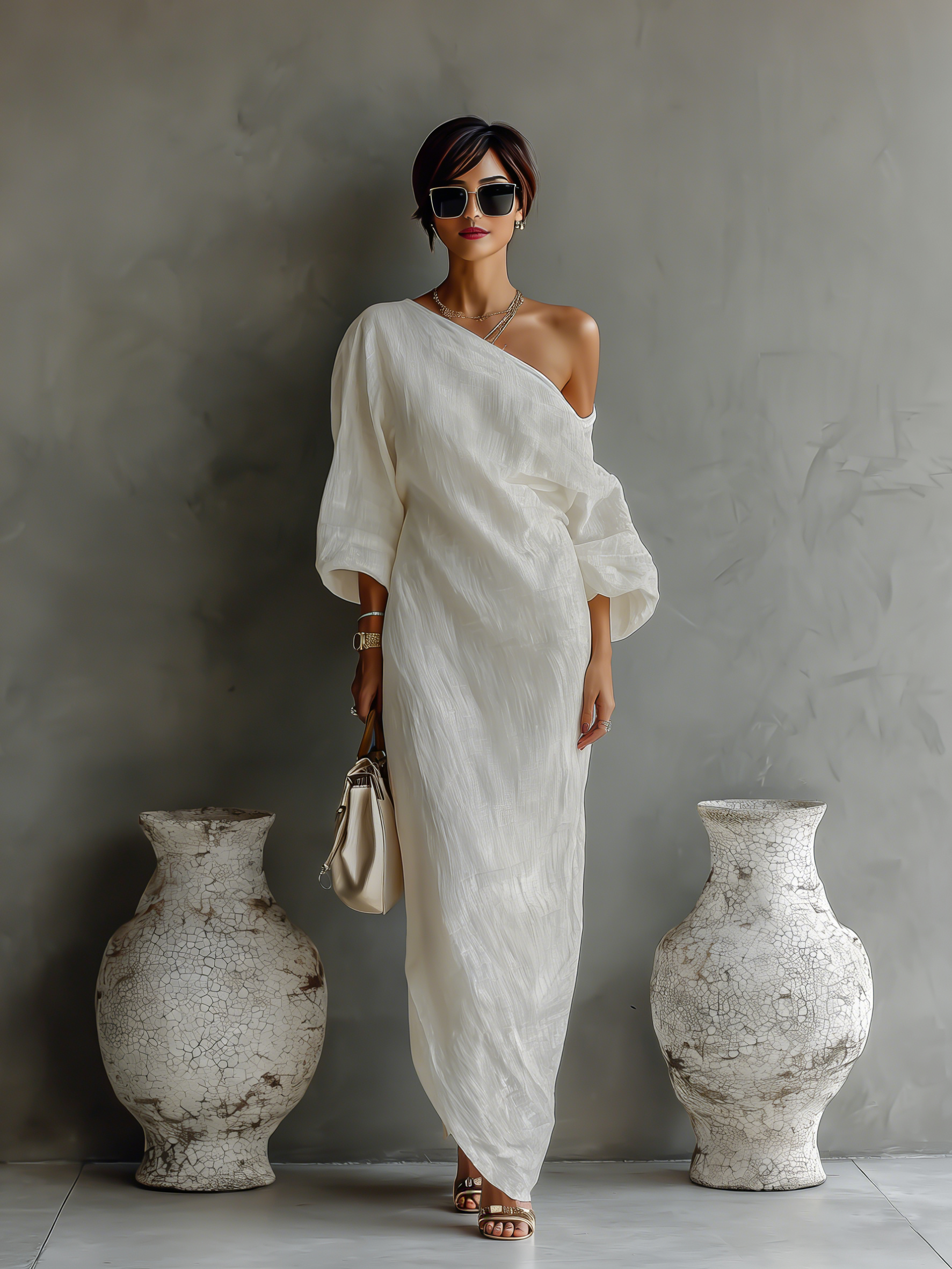 sophisticated white one shoulder maxi dress for women elegant feminine fashion perfect for events dinners and elegant occasions
