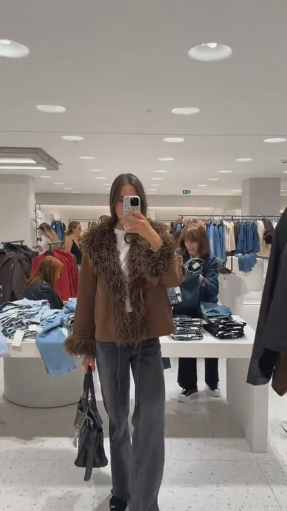 Doppelseitige Pelz-Effekt-Jacke