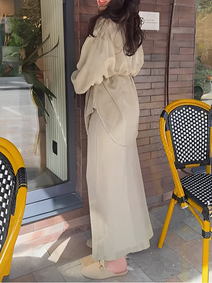 CONJUNTO CAMISA Y FALDA CON CORDÓN