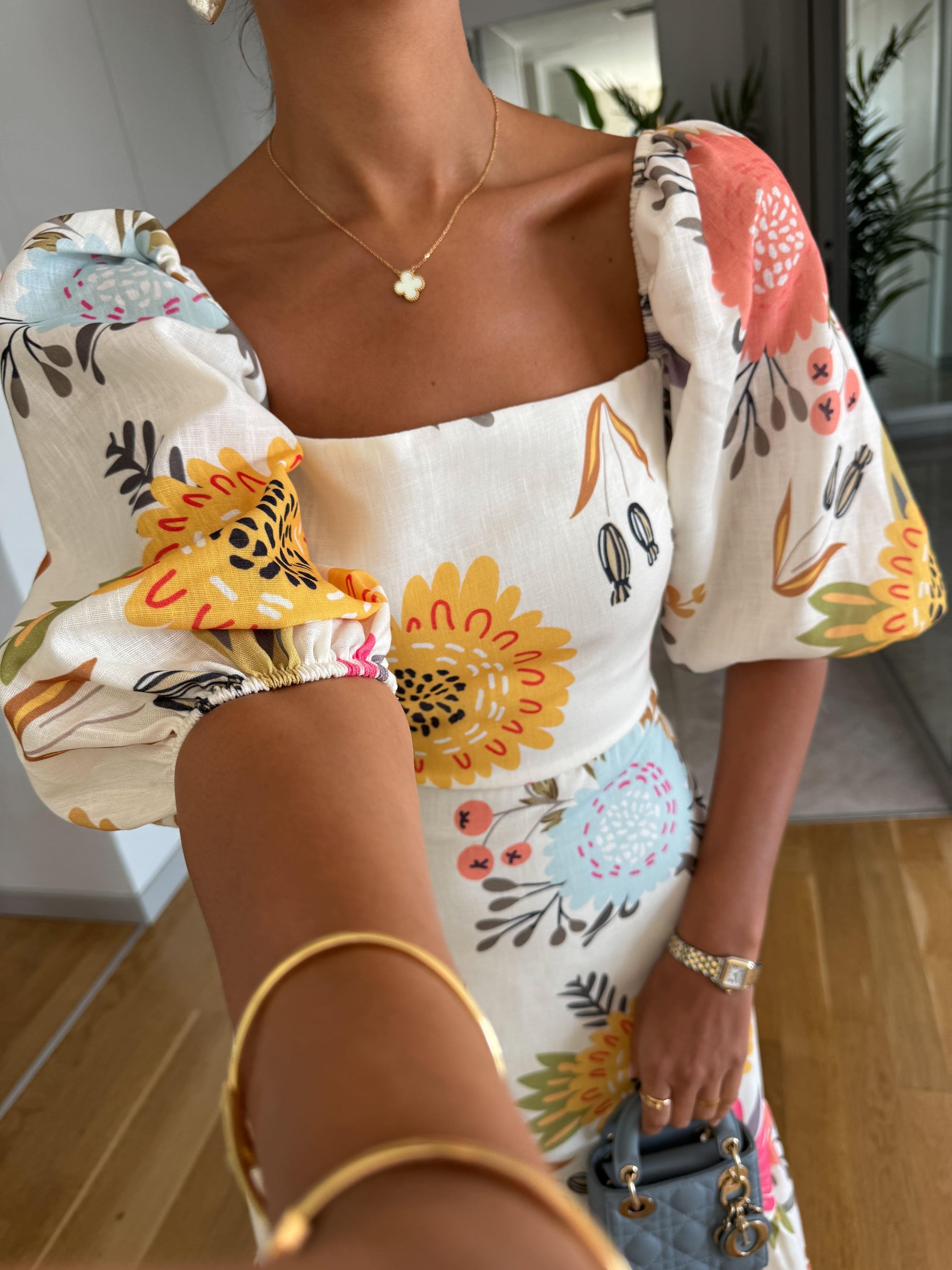 square collar printed puff sleeve midi dress ZZwxWA Women's Dresses Floral Print Square Neck Puff Sleeve Ruffle Hem Loose Smock Midi Dress One-line Neck High Waist Womens Summer Sundress