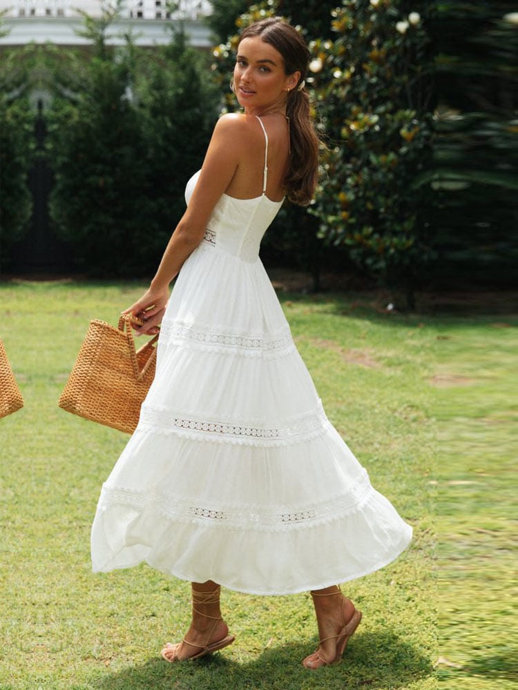 LOOSE WHITE MIDI DRESS